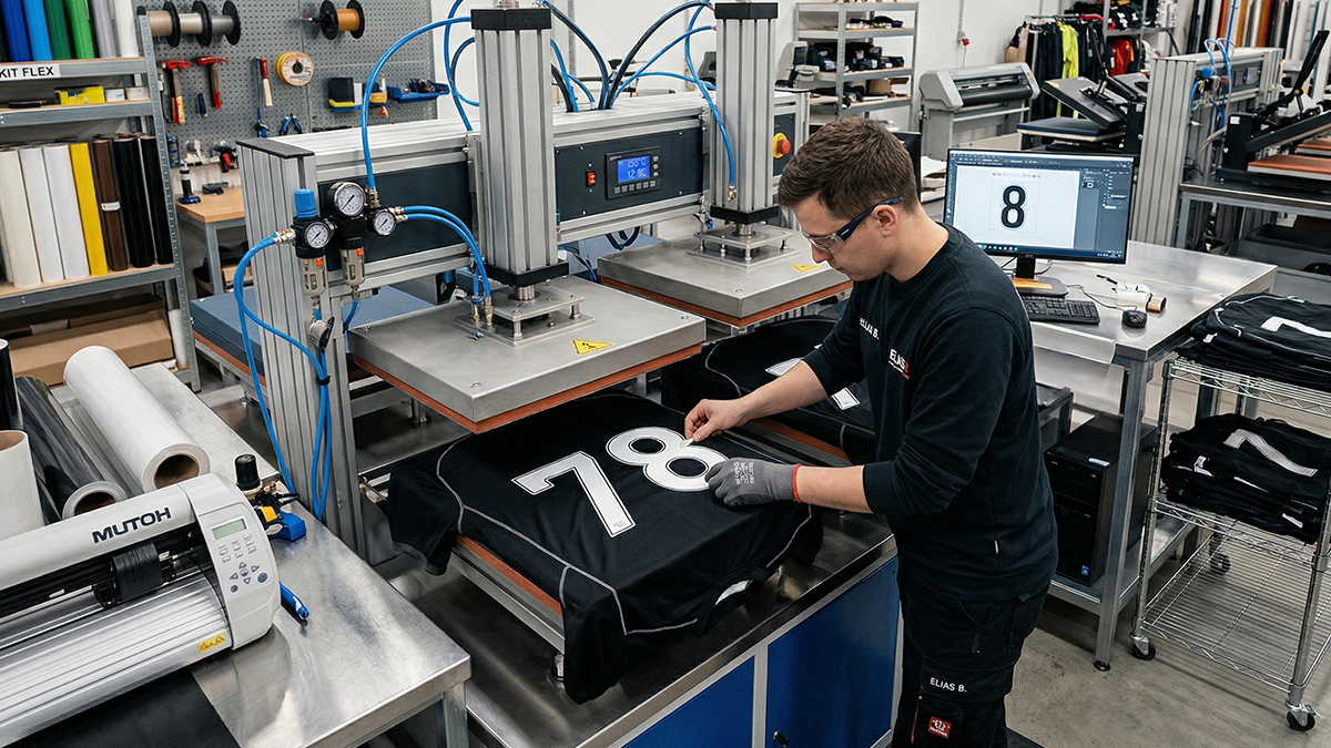 Trykk av navn og nummer på spillertrøyer